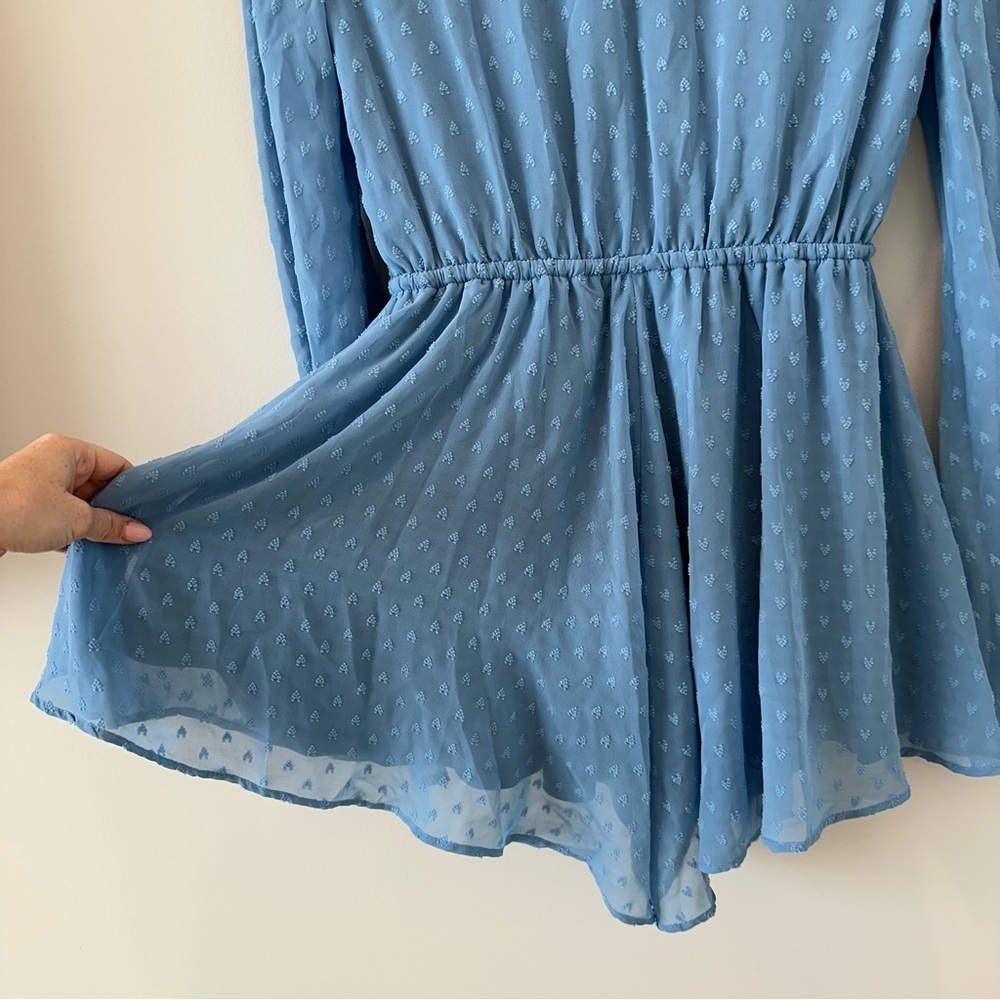 Altard State Blue Swiss Dot Romper Etherial Whimsical Faerie Romantic Boho Airy - Picture 9 of 11